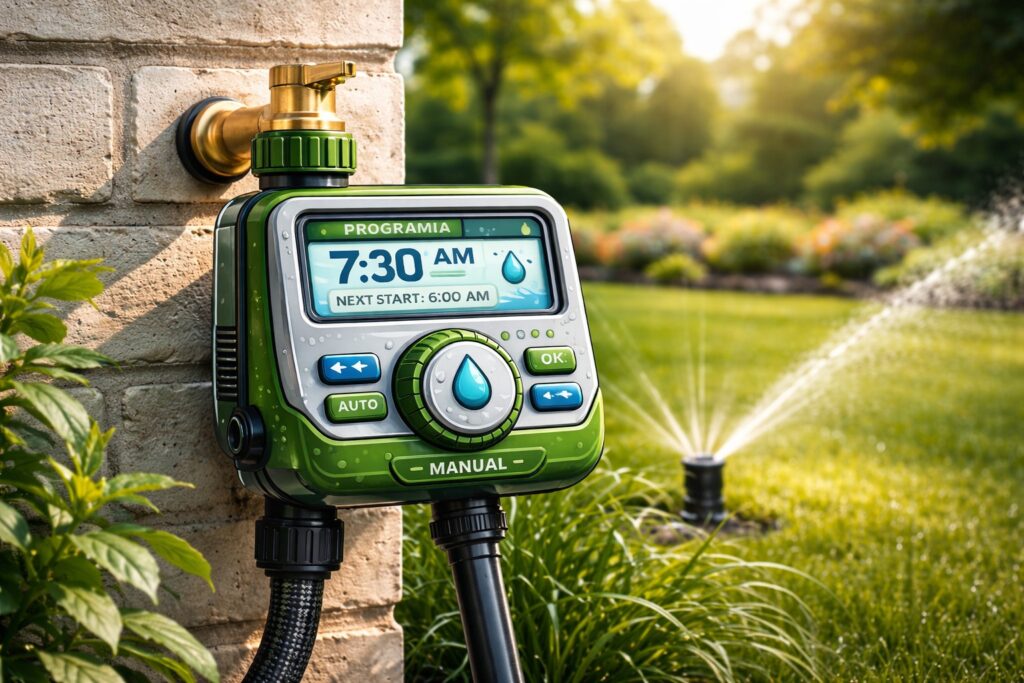 Mejor programador de riego automático para casa guía completa 2026 programador de riego instalado en jardín